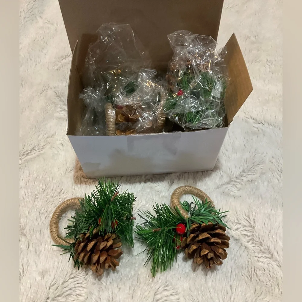 Set of Six Christmas Napkins Rings